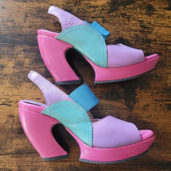 Colorful Fluevog Platform Heels 7.5 - Picture 2 of 8